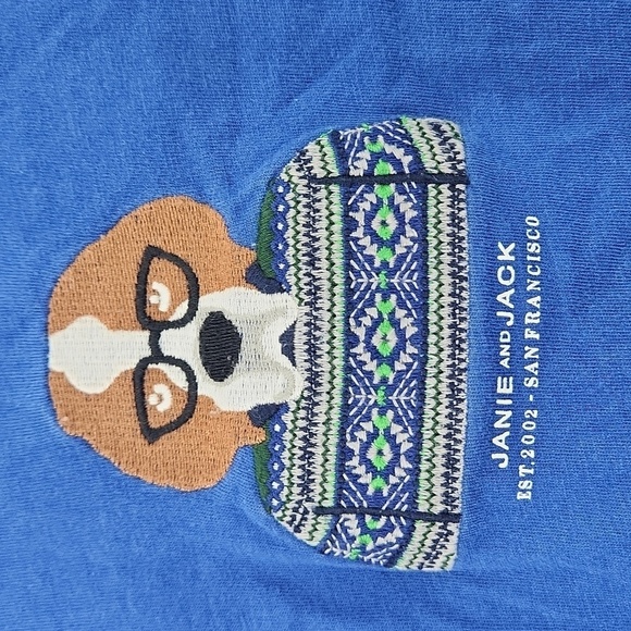 Janie and Jack Blue & White Reversible Dog Shirt - Picture 2 of 7